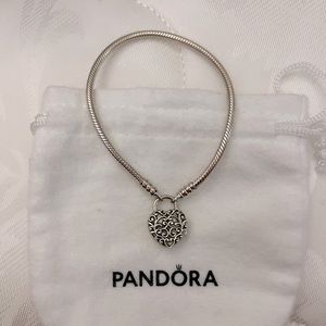 Pandora Moments Heart Padlock Bracelet